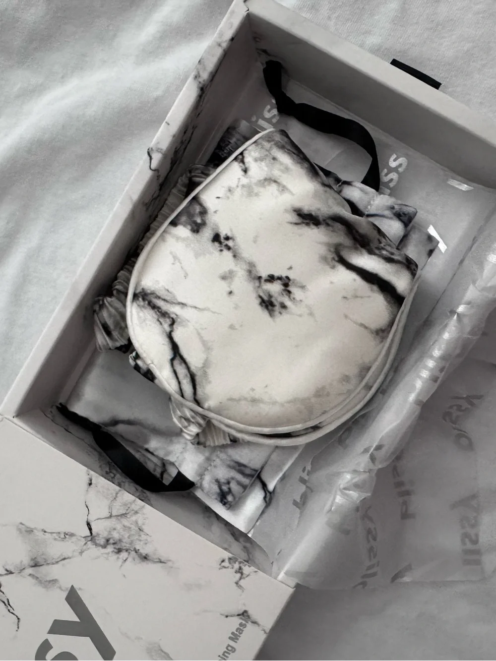 Blissy Pure Mulberry Silk Sleeping Mask - Marble Pattern